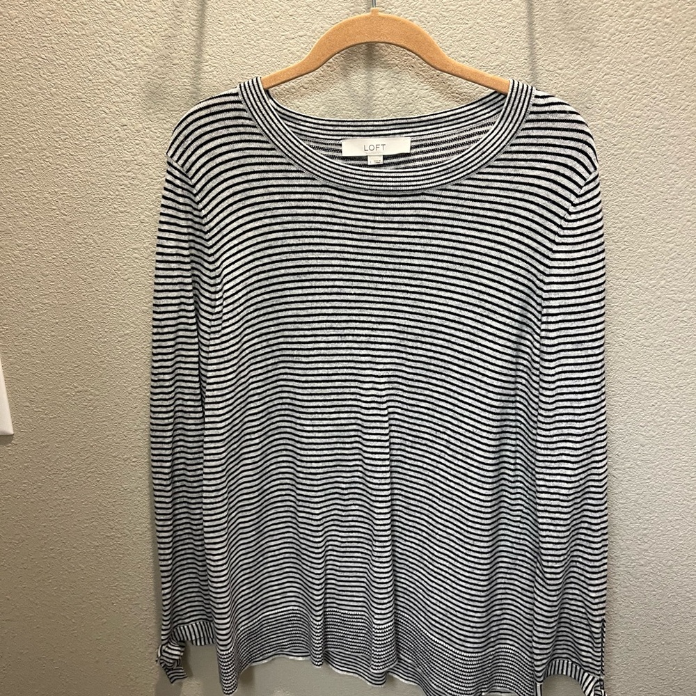 LOFT sweater with tie sleeve detail